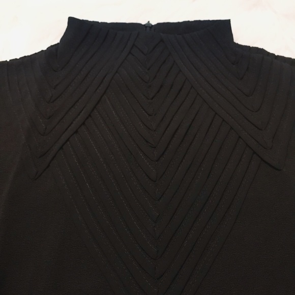 Black decorative high neck blouse - Picture 4 of 6